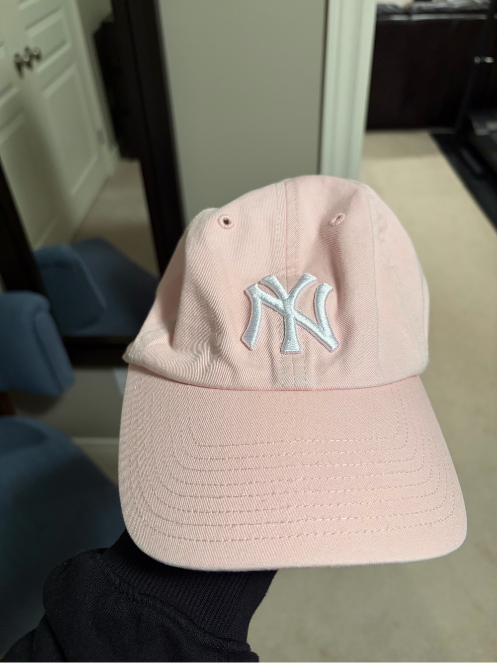 Pink Baseball Cap with White Logo